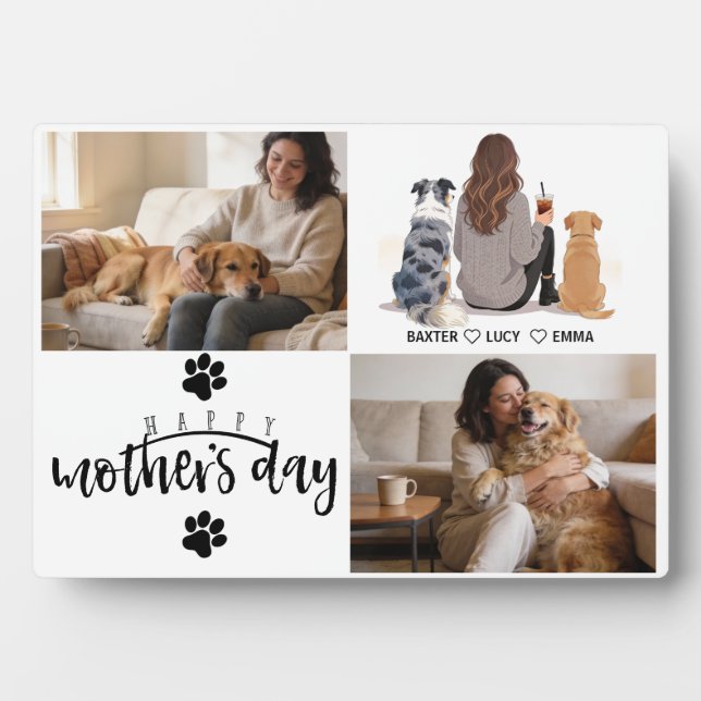 Personalized Dog Mom Custom Name | Happy Mother’s  Plaque (Front)