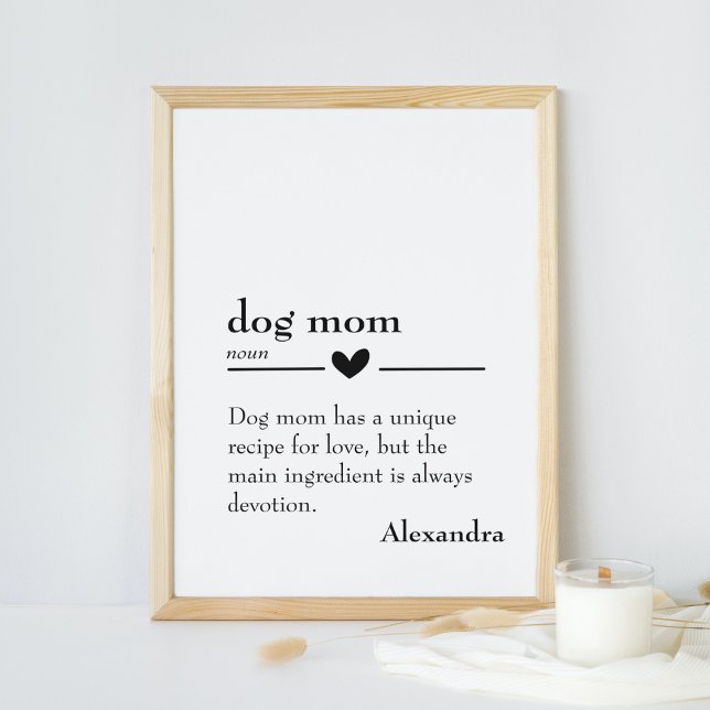 Personalized Dog Mom Definition Poster (Personalized Dog Mom Definition Poster)