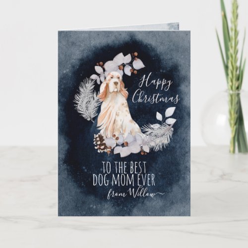 Personalized Dog Mom English Setter Christmas Holiday Card