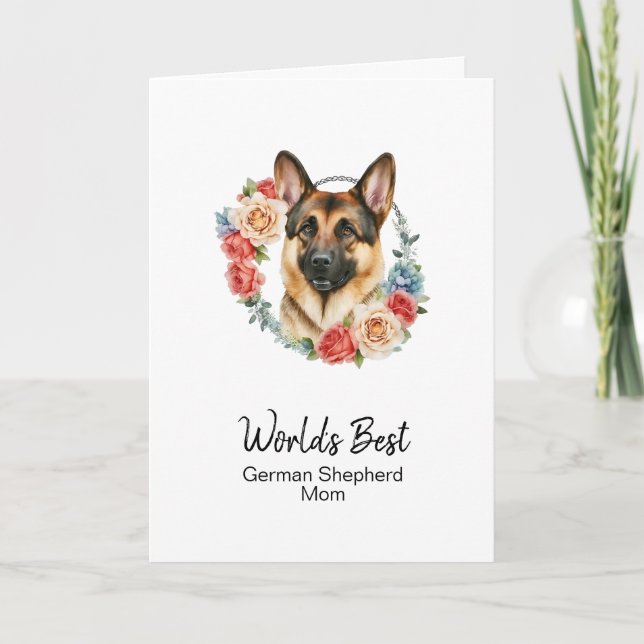 Personalized Dog Mom German Shepherd Mother's Day  Holiday Card (Front)