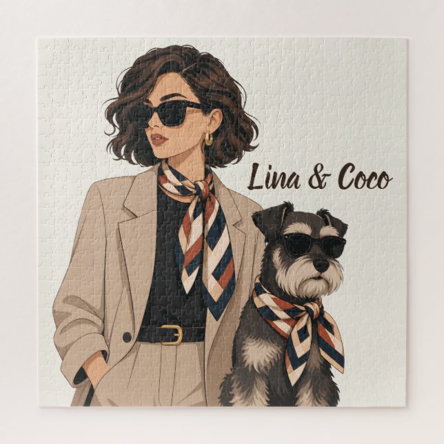 "Personalized Dog Mom Gift" "Custom Pet Owner  Jigsaw Puzzle (Vertical)