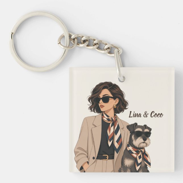 "Personalized Dog Mom Gift" "Custom Pet Owner  Keychain (Front)