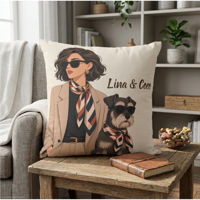 "Personalized Dog Mom Gift" "Custom Pet Owner  Throw Pillow (Creator Uploaded)