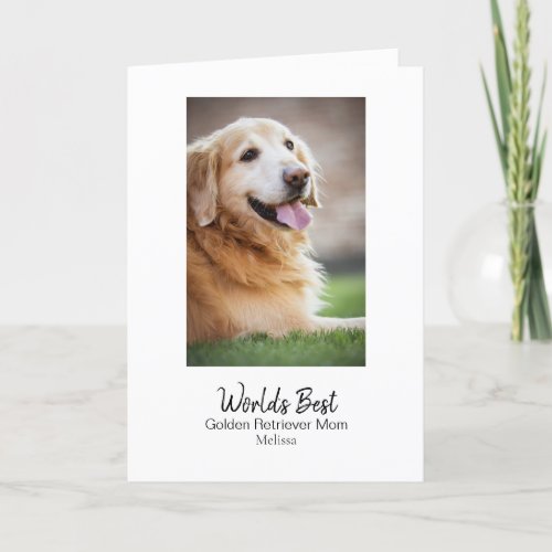 Personalized Dog Mom Golden Retriever Mothers Day Holiday Card
