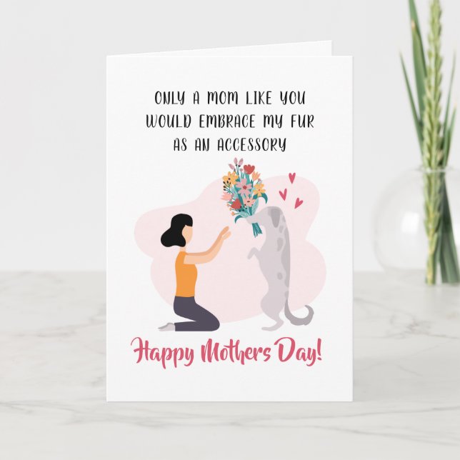 Personalized Dog Mom Happy Mothers Day Funny Holiday Card (Front)