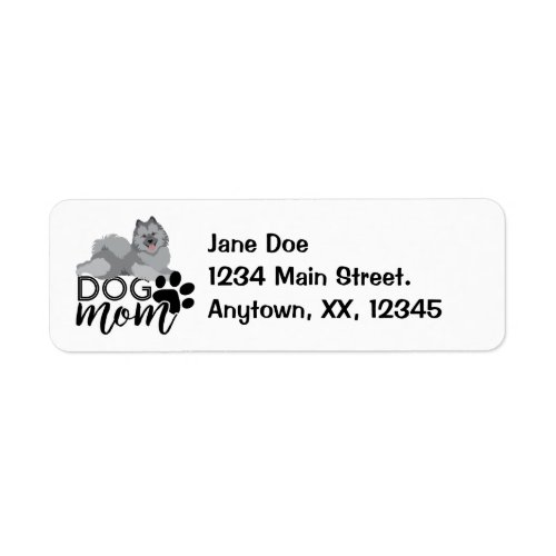 Personalized Dog Mom Keeshond Graphic Label