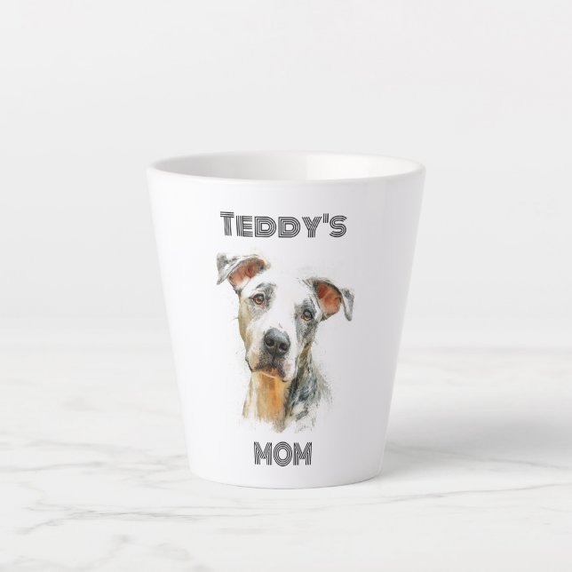 Personalized Dog Mom Latte Mug | Custom Gift (Front)