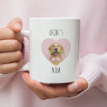 Personalized Dog Mom Mug with Photo | Custom Pet<br><div class="desc">Celebrate the special bond between a dog and their favorite human with this personalized dog mom mug 💕 Featuring your dog’s photo inside a soft heart design and customized text, this mug makes every coffee or tea moment extra meaningful. Perfect as a Valentine’s Day gift, Mother’s Day present, or everyday...</div>