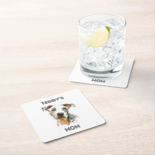Personalized Dog Mom Paper Coaster | Custom Gift (Insitu)