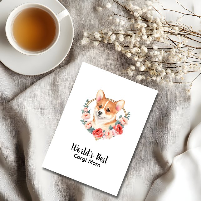  Personalized Dog Mom Pet Corgi Mother's Day  Holiday Card (Edit your own message inside the card, change text on card front if required. )