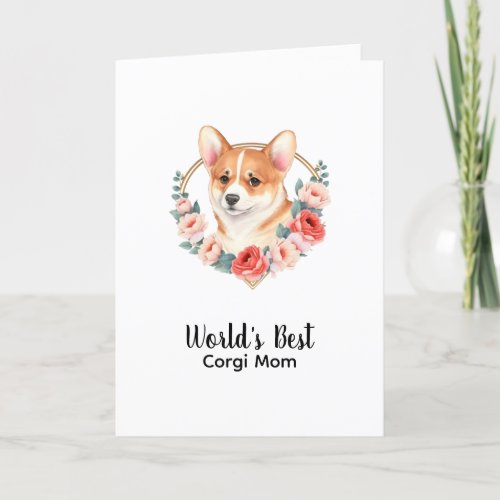  Personalized Dog Mom Pet Corgi Mothers Day  Holiday Card