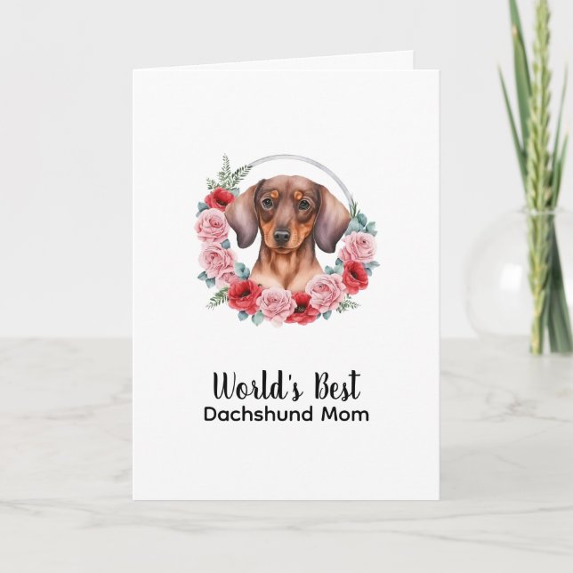  Personalized Dog Mom Pet Dachshund Mother's Day  Holiday Card (Front)