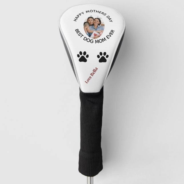 Personalized Dog mom Pet Photo Happy mothersDay  Golf Head Cover (Front)