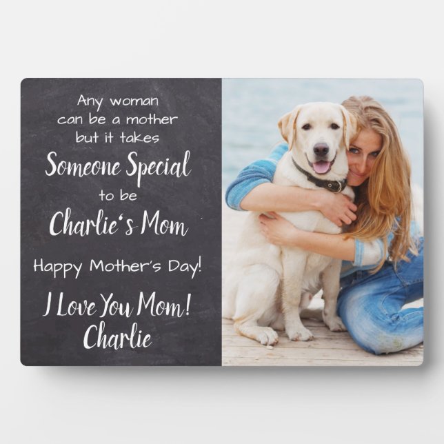 Personalized Dog Mom Pet Photo Mother's Day Plaque (Front)