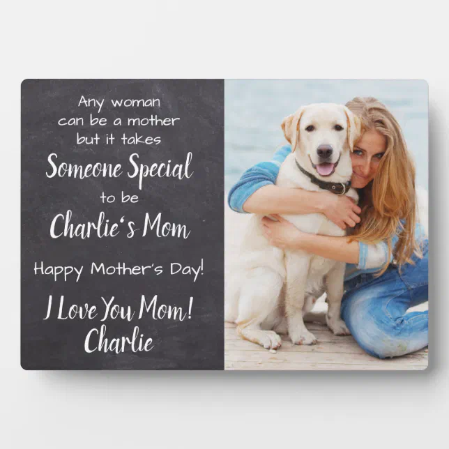 Personalized Dog Mom Pet Photo Mother's Day Plaque | Zazzle
