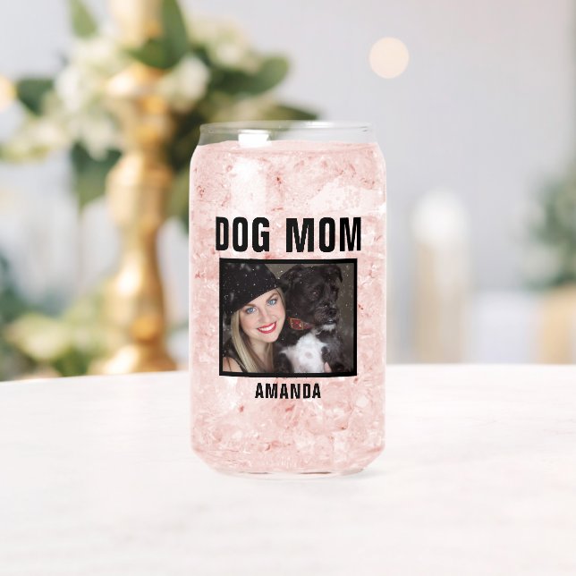 Personalized Dog Mom Photo Can Glass (Insitu (Wedding))