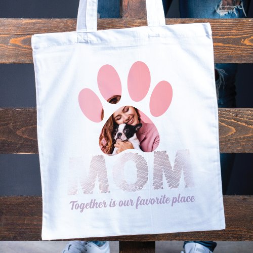 Personalized Dog Mom Photo in Paw Grocery Bag