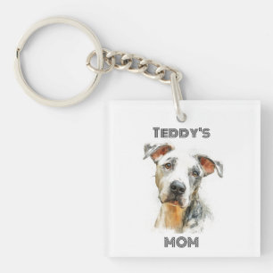 Personalized Dog Mom Photo Keychain   Custom Gift