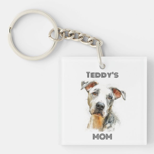Personalized Dog Mom Photo Keychain | Custom Gift (Front)