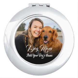 Personalized Dog Mom Photo Locket Compact Mirror