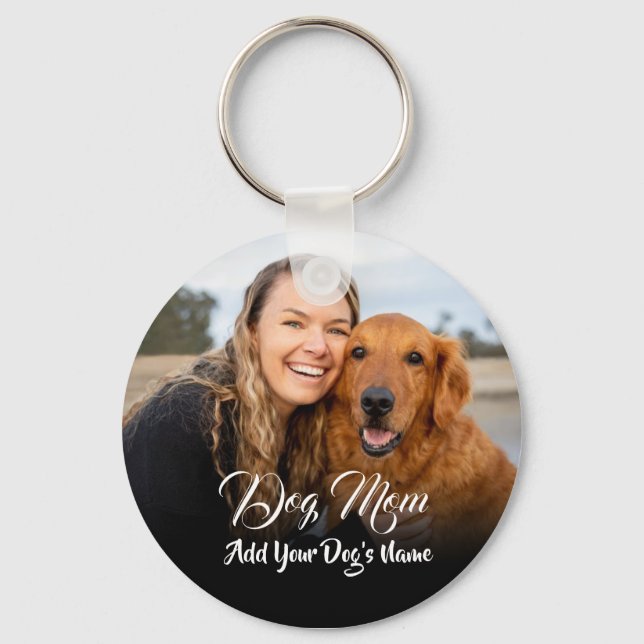Personalized Dog Mom Photo Locket Keychain (Front)