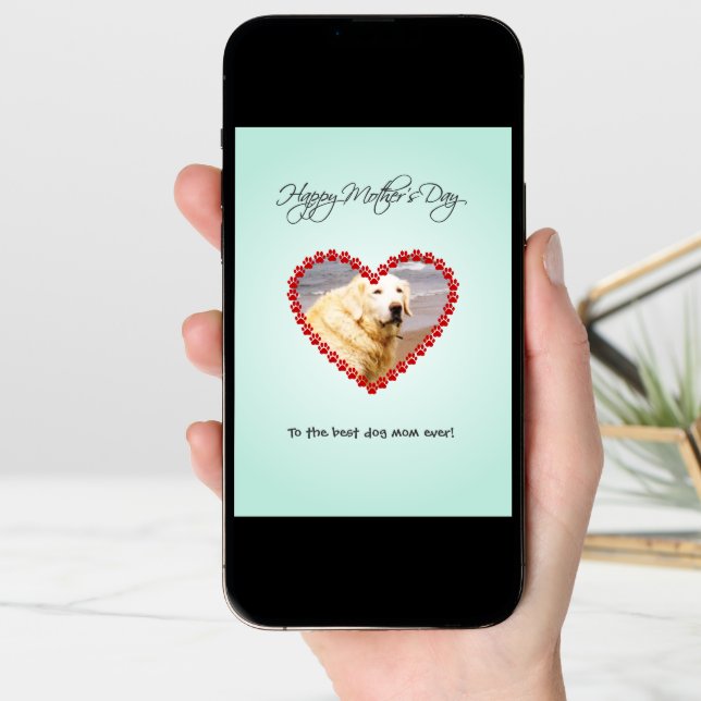 Personalized dog mom photo Mothers Day Card (Front Digital)