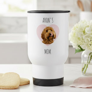 Personalized Dog Mom Travel   Custom Pet Photo Travel Mug