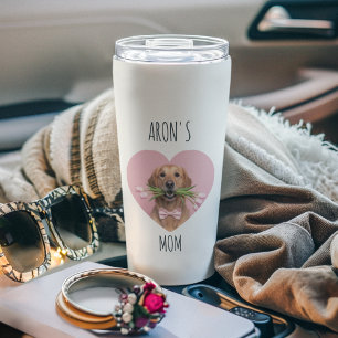Personalized Dog Mom Travel Mug   Custom Dog Photo Insulated Tumbler