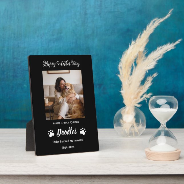 Personalized Dog Mom with Custom Name | Happy  Plaque (Side)