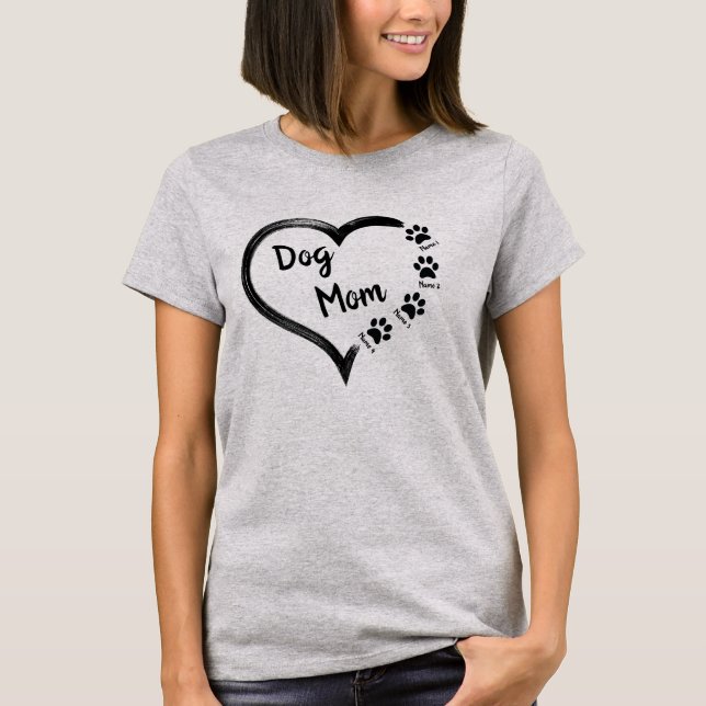 Personalized Dog Mom With Pet Name Mother Gift T-Shirt (Front)