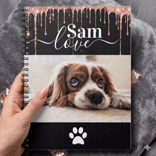 Personalized Dog Monogram Name Pet Photo Notebook