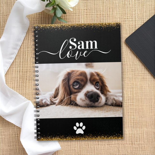 Personalized Dog Monogram Name Pet Photo  Notebook (Creator Uploaded)
