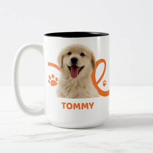 Personalized Dog Mug | Custom Dog Name Tommy Coffe (Left)