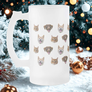 Personalized Dog Mug, Dog Cat Mom Gift  Frosted Glass Beer Mug