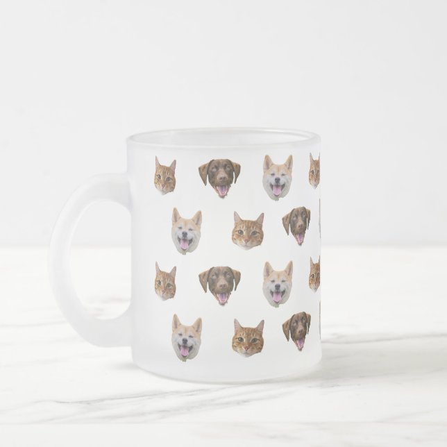 Personalized Dog Mug, Dog Cat Mom Gift  Frosted Glass Coffee Mug (Left)