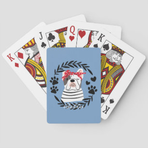 Personalized Dog Name Bulldog Poker Cards