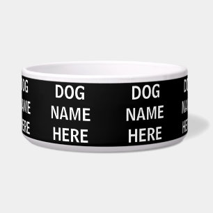 PERSONALIZED DOG NAME HERE SIMPLE STYLISH PET BOWL