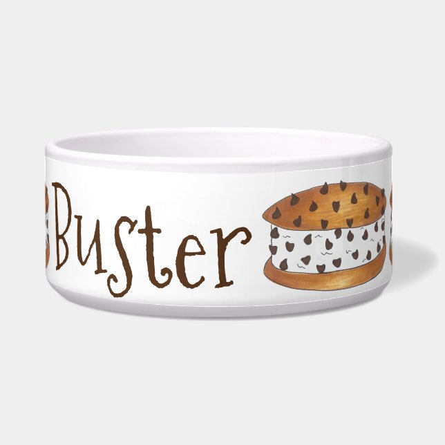 Personalized Dog Name Ice Cream Cookie Sandwich Bowl (Front)