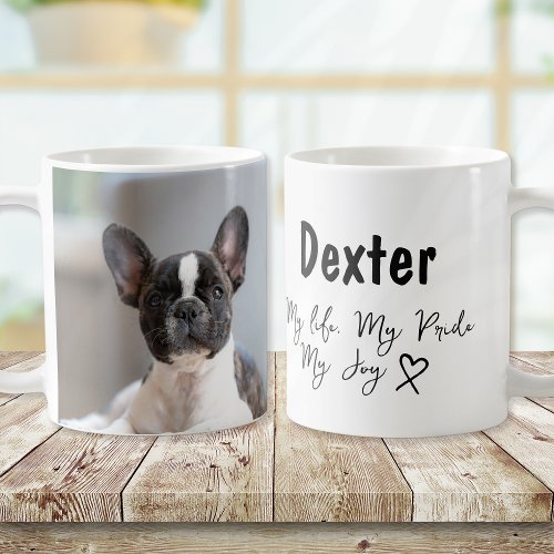 Personalized Dog Name My Pride My Joy Photo Coffee Mug