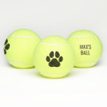Personalized Dog Name Paw  Tennis Balls at Zazzle