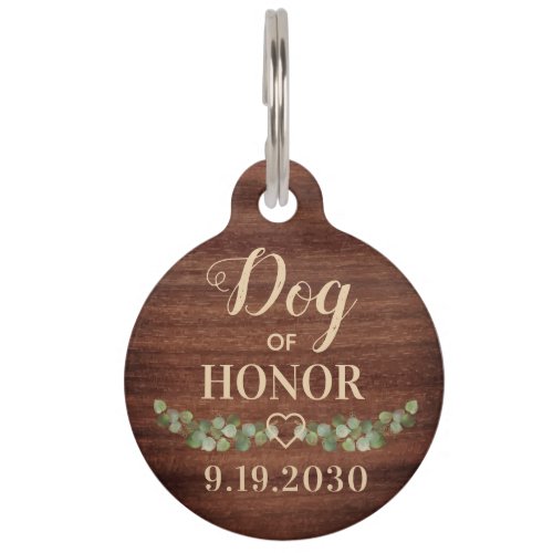 Personalized Dog Of Honor Pet Wedding Attire Pet ID Tag