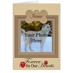 Personalized Dog or Cat Beige Memorial Cards