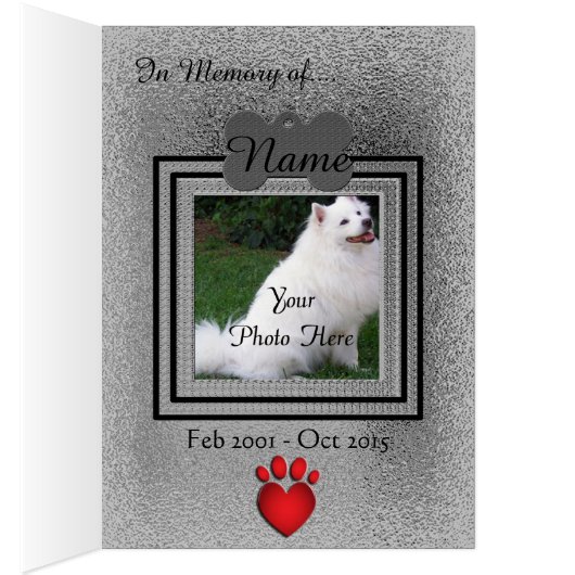 Personalized Dog or Cat Memorial (Inside (Right))