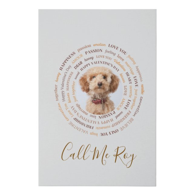 Personalized Dog or Cat Wall Art - Romantic Word (Front)