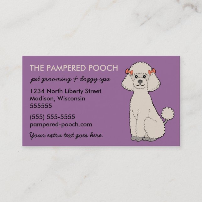 Personalized Dog or Pet Business Cards (plum) (Front)