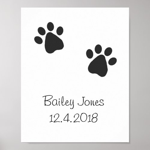 Personalized dog paw print