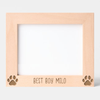 Personalized Dog Paw Print Silhouette Engraved  Frames