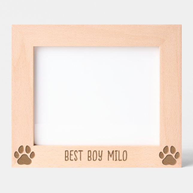 Personalized Dog Paw Print Silhouette Engraved  Frames (Front)