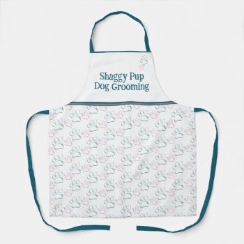 Personalized Dog Paws All-over Print Apron by NightOwlsMenagerie at Zazzle