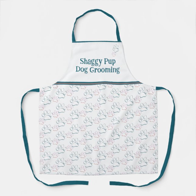 Personalized Dog Paws All-Over Print Apron (Front)